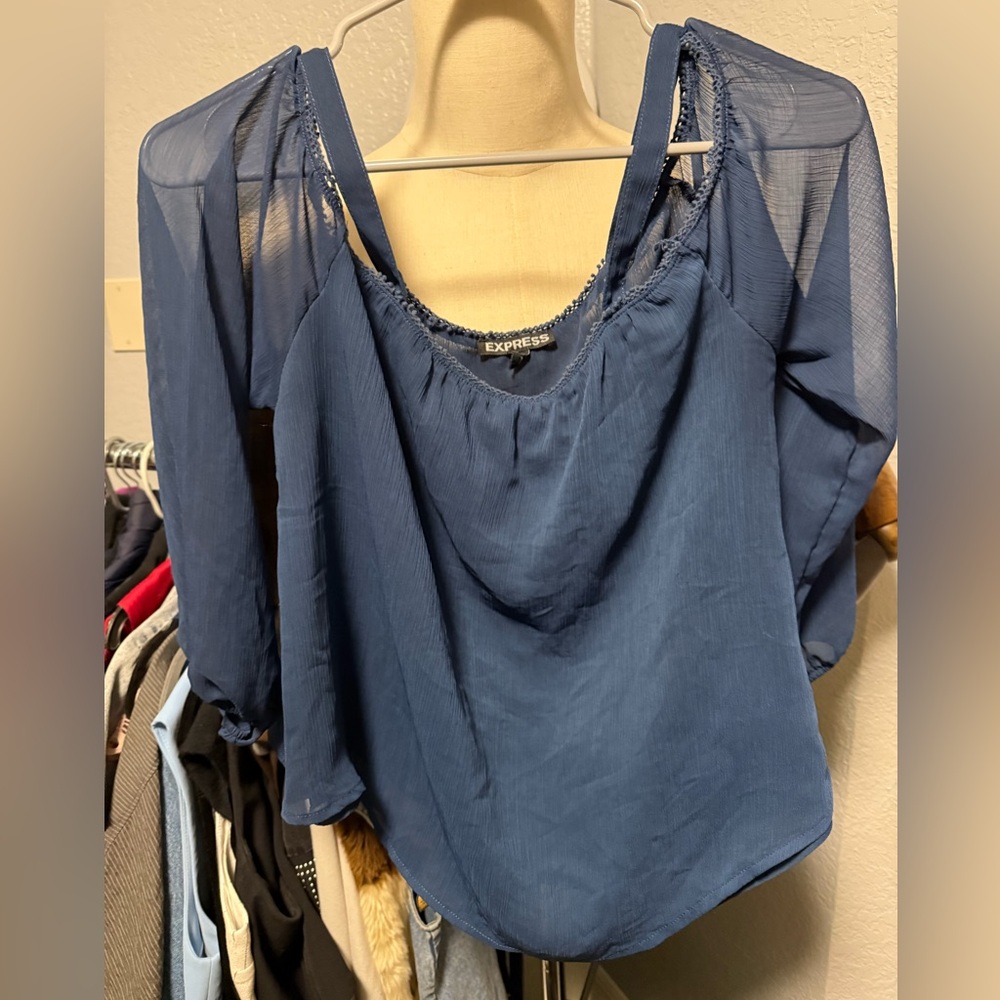 Express Deep Blue top long sleeve